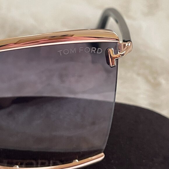 Tom Ford Elle-02 TF936 28B Sunglasses Women\'s Rose Gold/Grey-Brown Gradient 71mm main image 4